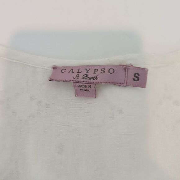 Calypso St Barth White Mini Dress Eyelet Tassels Small - Picture 7 of 9